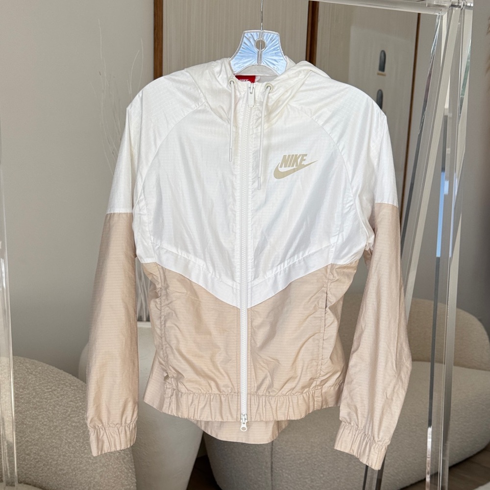 Nike Women's White and Beige Windbreaker Utility Jacket